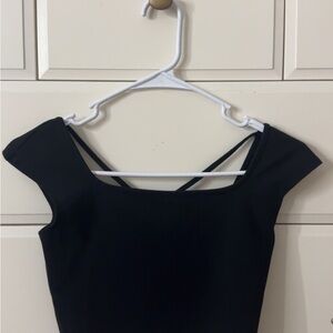 Wild Fable Black Crop Top with Strappy Back